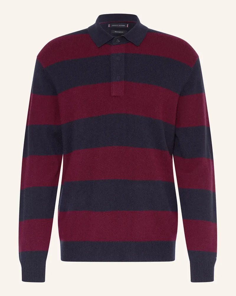 Tommy Hilfiger Strick-Rugbyshirt Dunkelrot