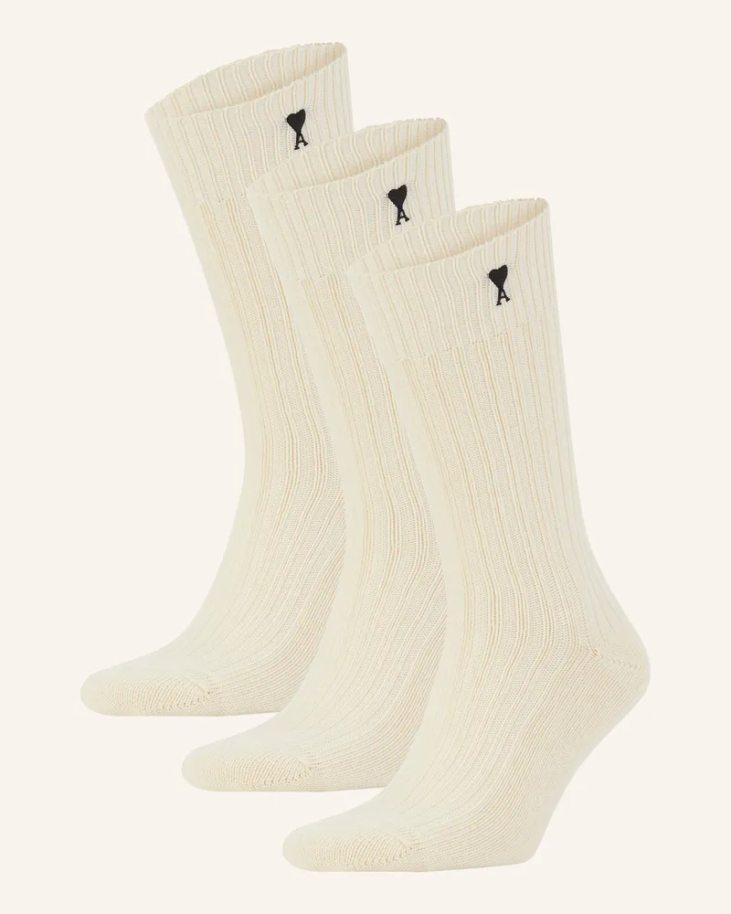 AMI Paris 3er-Pack Strümpfe beige 150