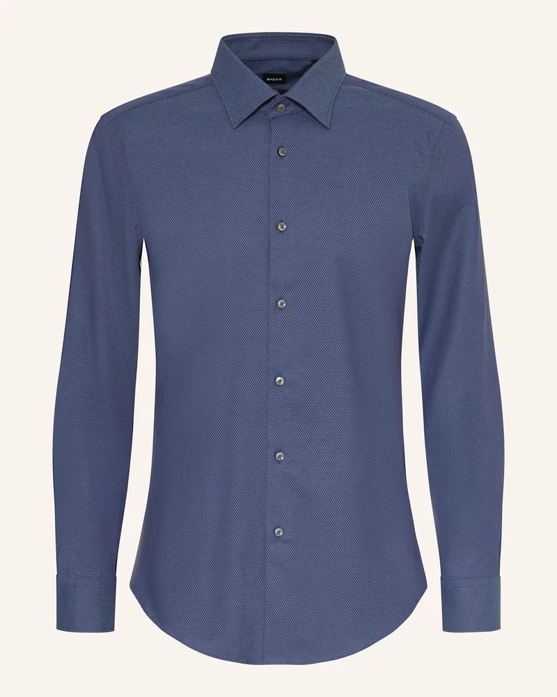 HUGO BOSS Hemd Hank Slim Fit blau Dunkelblau