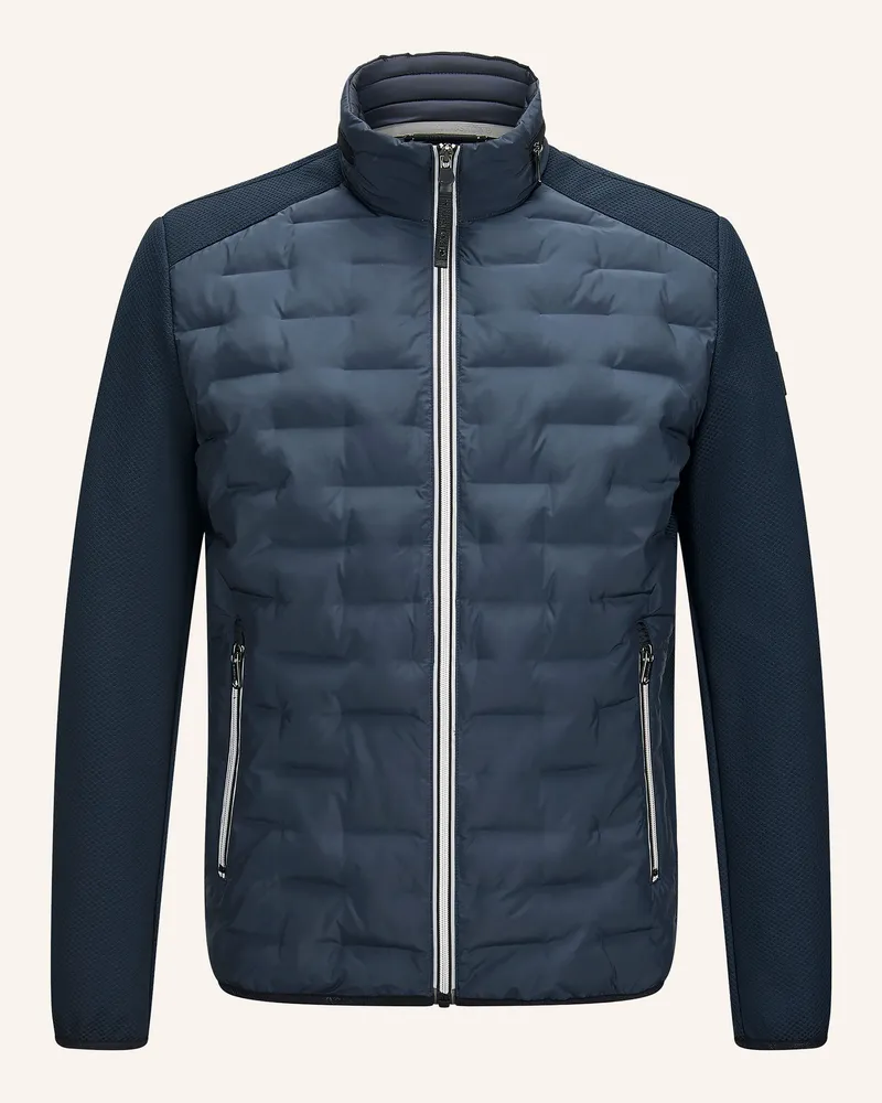 Milestone Steppjacke Msnerano Aus Leder Mit Abnehmbarer Kapuze blau Dunkelblau