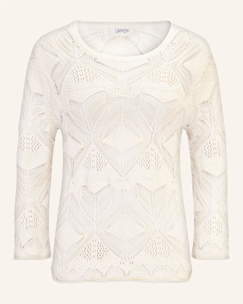 Cartoon Pullover mit 3/4-Arm Ecru