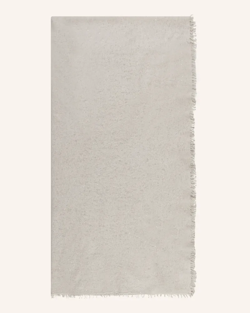 Puschoen Cashmere-Schal mit Pailletten Hellgrau