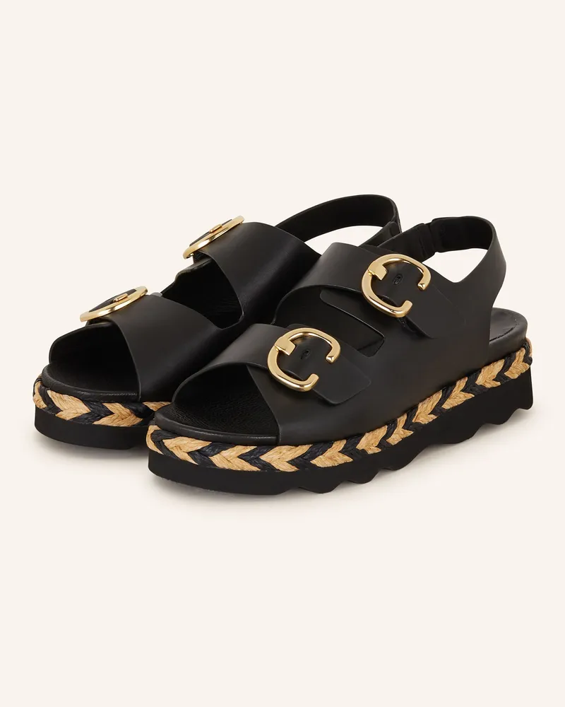 Pertini Plateau-Sandalen Schwarz
