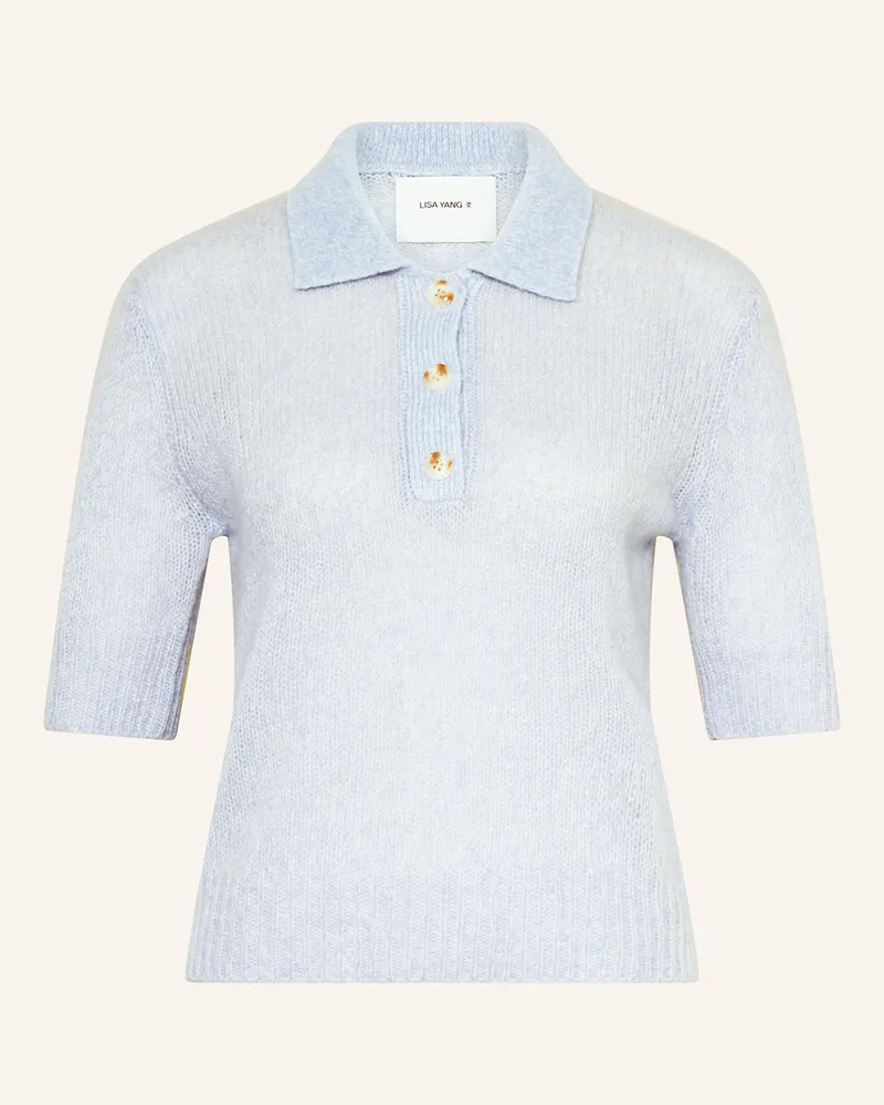 Lisa Yang Strick-Poloshirt MASY aus Cashmere Hellblau