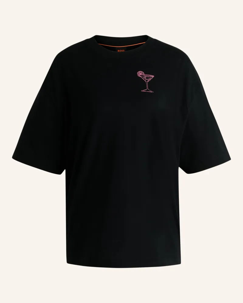 HUGO BOSS T-Shirt C_EBOYFRIEND_4 Relaxed Fit Schwarz