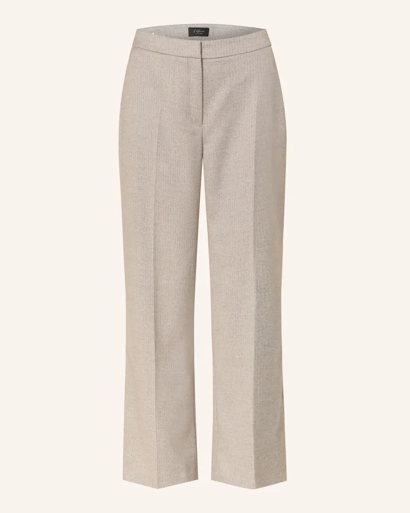 S.Oliver Marlenehose mit Glitzergarn Beige