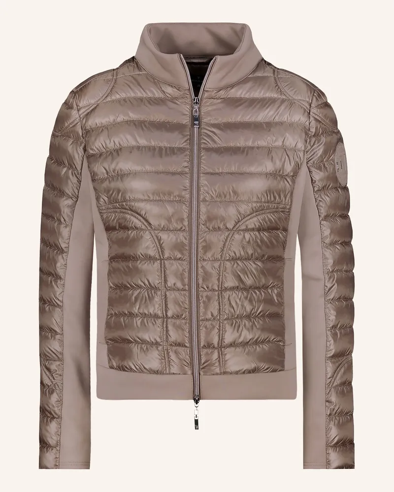 monari Steppjacke Im Materialmix Mit Schmucksteinen beige Taupe