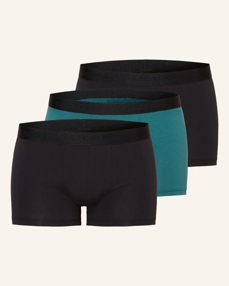 Calida 3er-Pack Boxershorts Natural Benefit gruen Schwarz