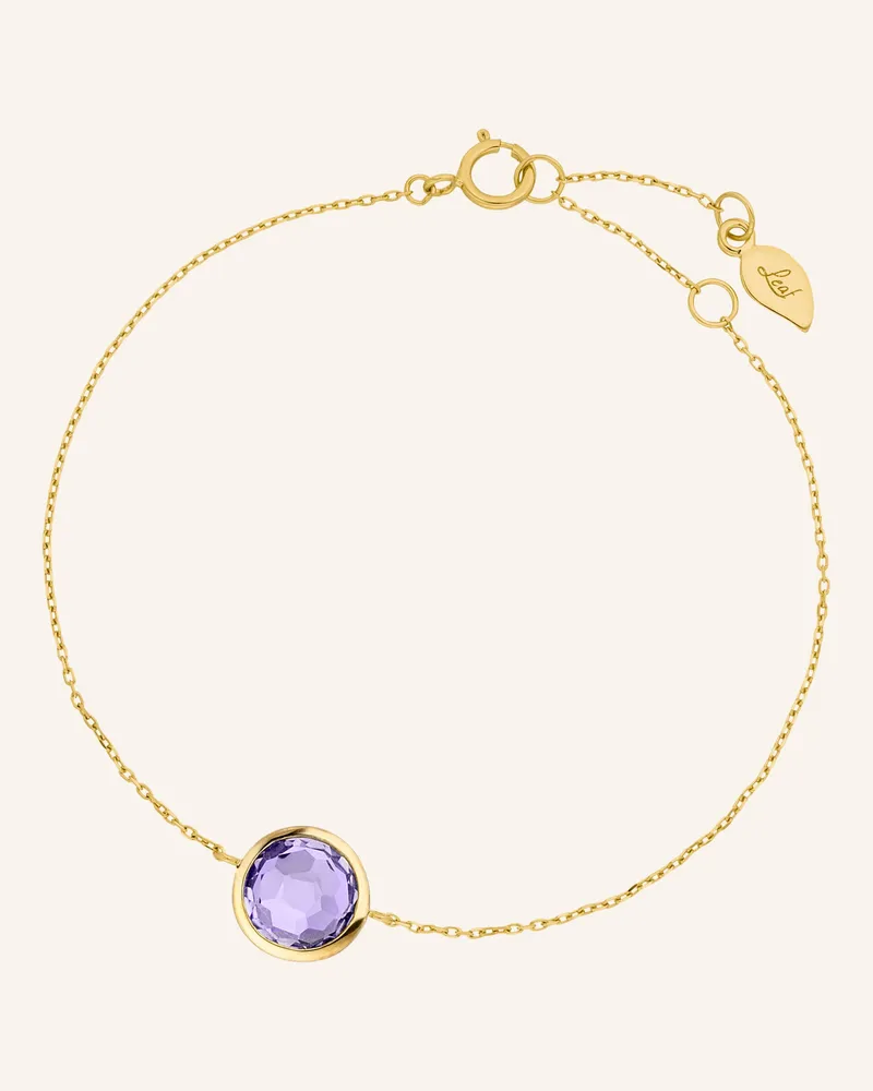 Leaf Armband AMETHYST aus 14 Karat Gelbgold Gold