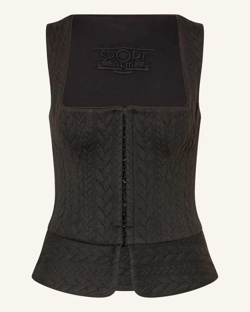 Sportalm Trachtenmieder schwarz Schwarz