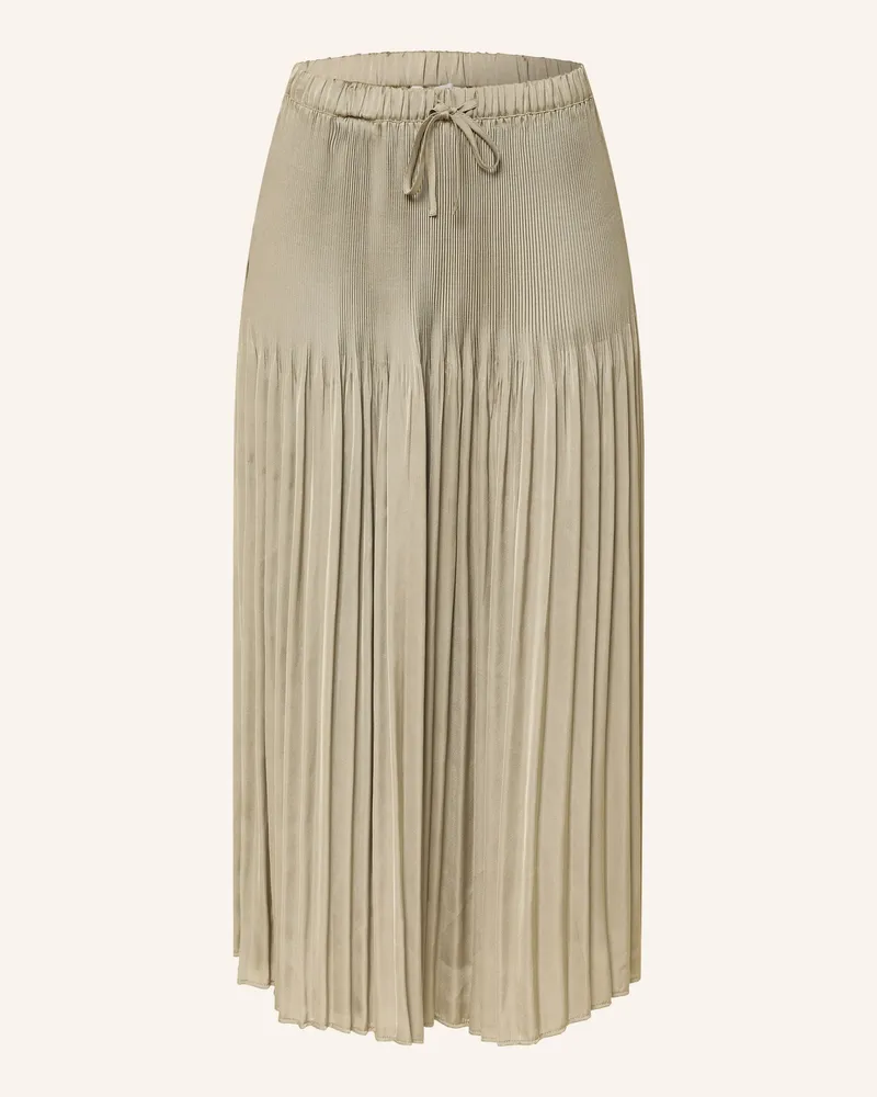 OPUS Plisseerock RIBANE FRENCH aus Satin Oliv