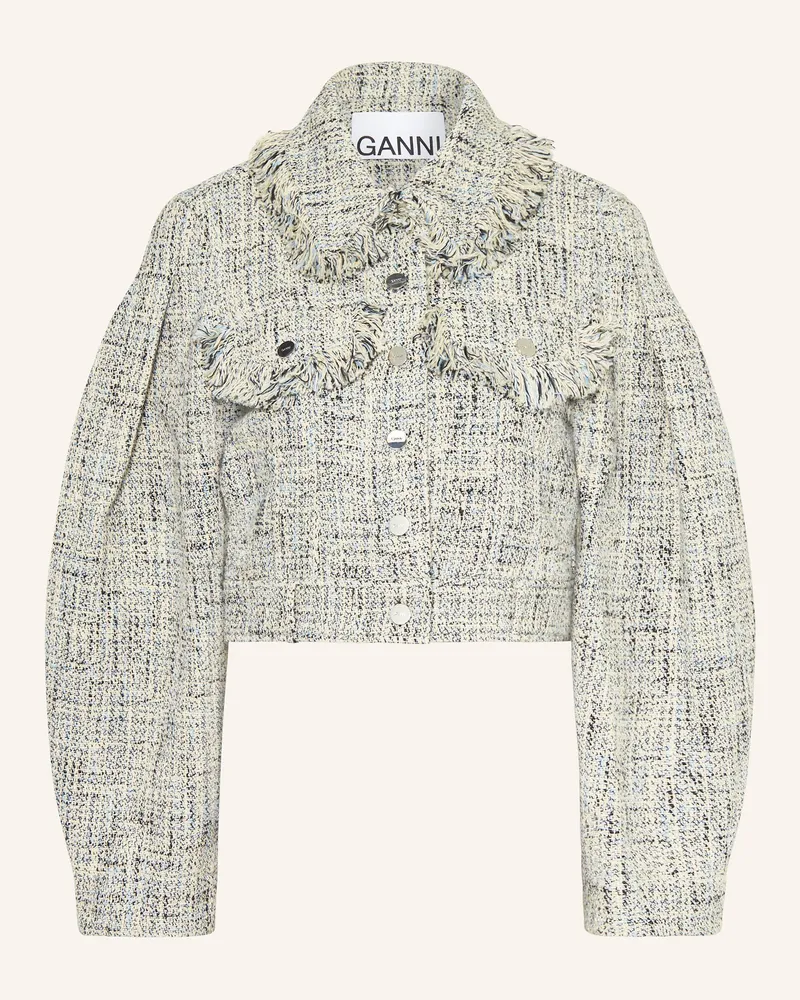 Ganni Tweed-Jacke Creme