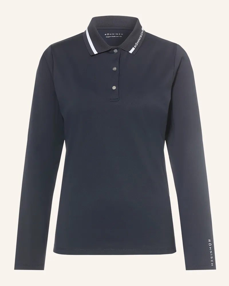 Röhnisch Piqué-Poloshirt blau Dunkelblau