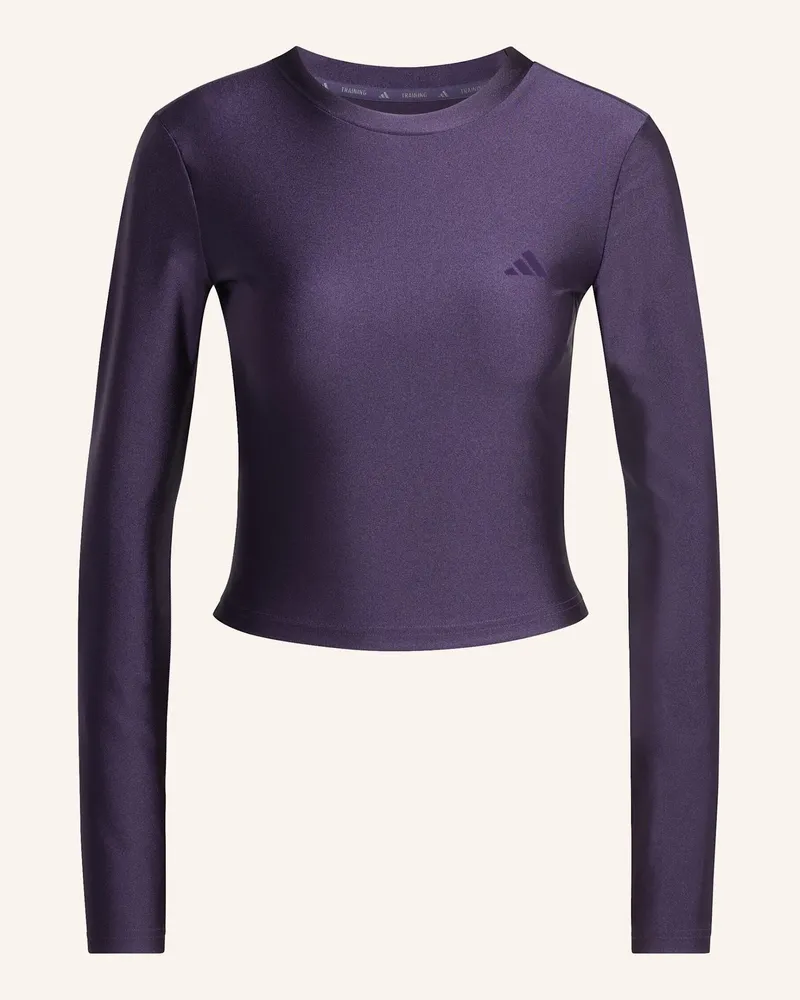 adidas WORKOUT ESSENTIALS LONGSLEEVE HEMD GLANZ Lila
