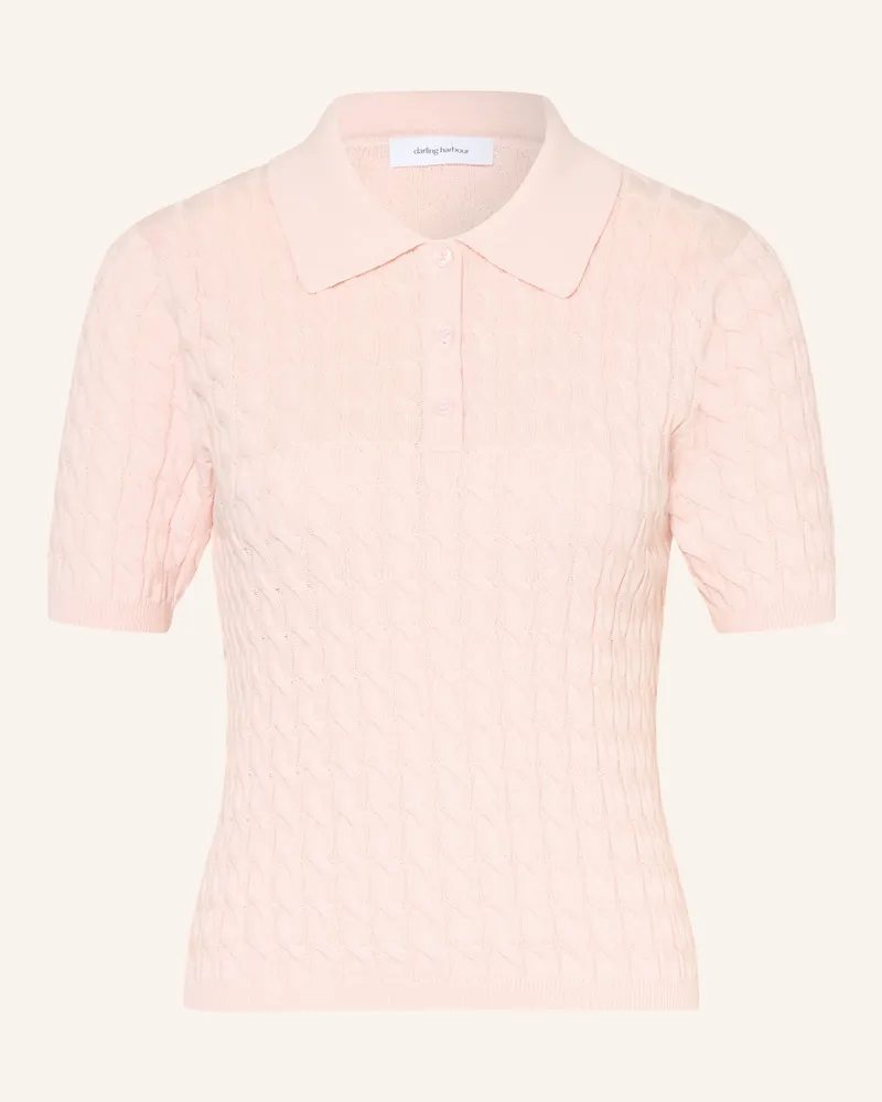 Darling Harbour Strick-Poloshirt rosa Rose