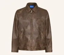 Jacke Blaker In Lederoptik braun