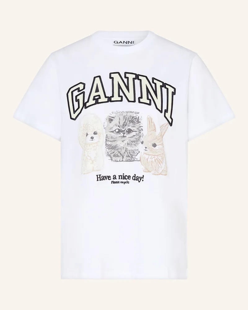 Ganni T-Shirt Weiss