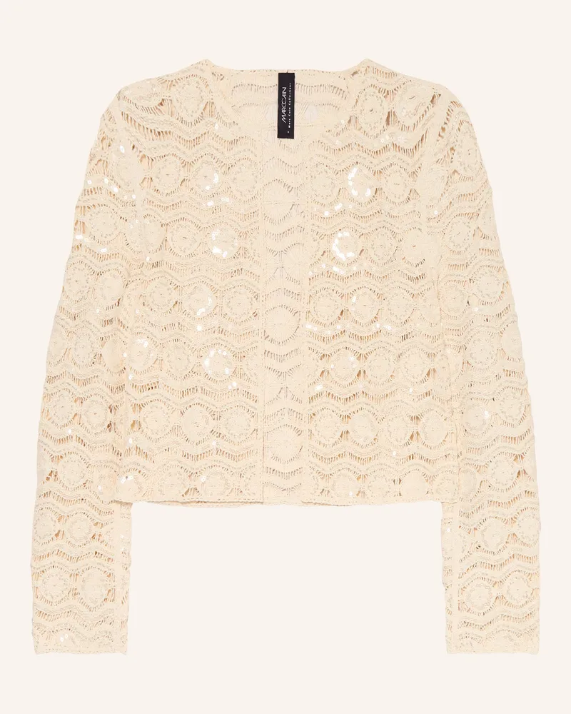 Marc Cain Häkeljacke Mit Schmuckperlen weiss 112