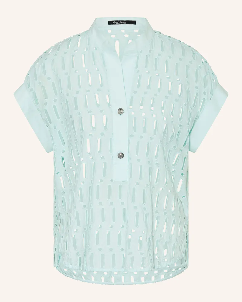 MARC AUREL Blusenshirt Aus Lochspitze blau Türkis