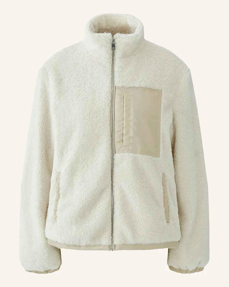Oui  Teddyfell-Jacke beige Creme