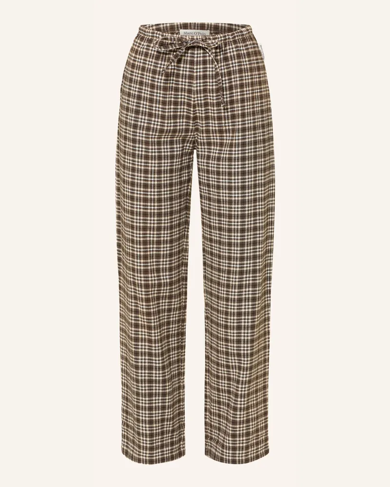 Marc O'Polo Schlafhose Aus Flanell braun Khaki