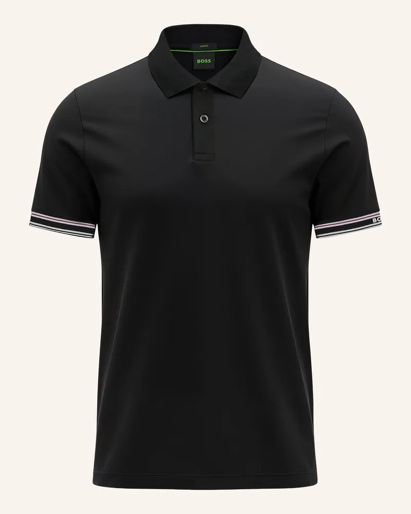 HUGO BOSS Poloshirt Polo Zone Slim Fit schwarz Schwarz