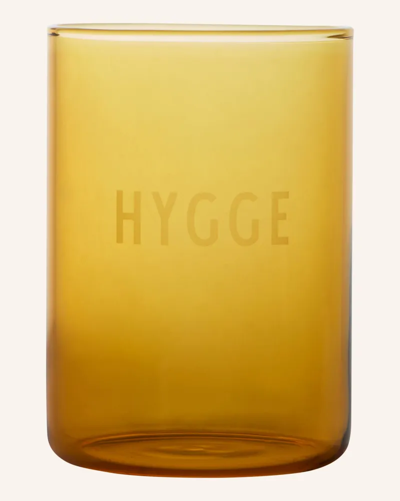 DESIGN LETTERS Trinkglas Favourite gelb Dunkelgelb