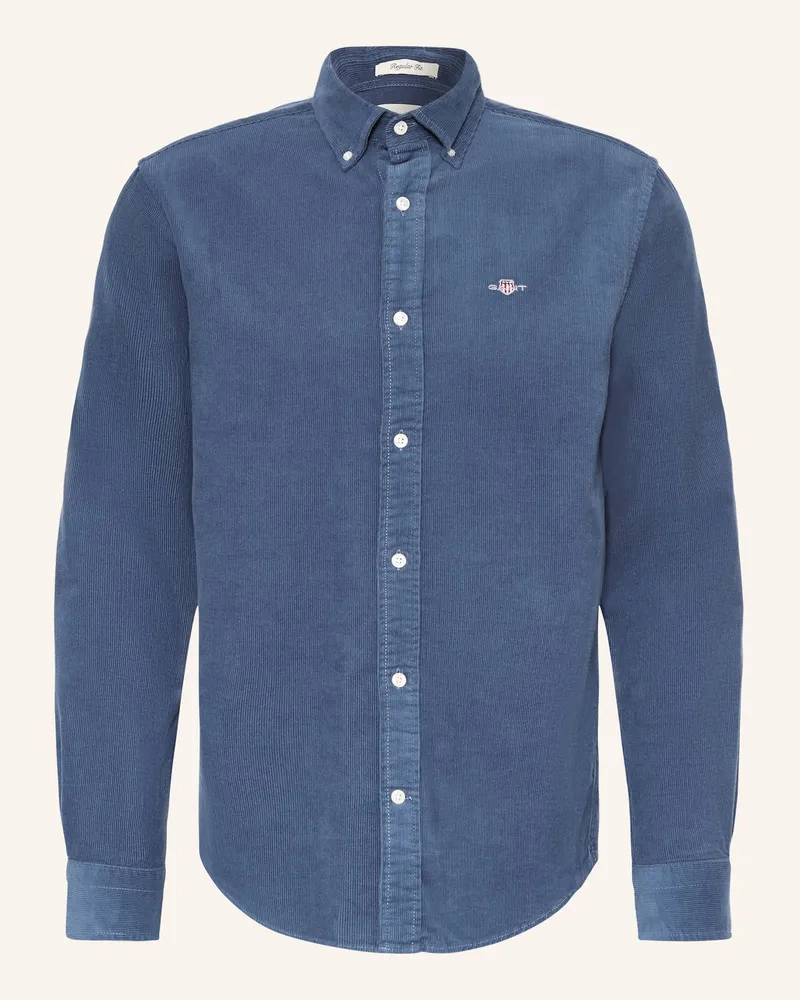 Gant Cordhemd Regular Fit Blau