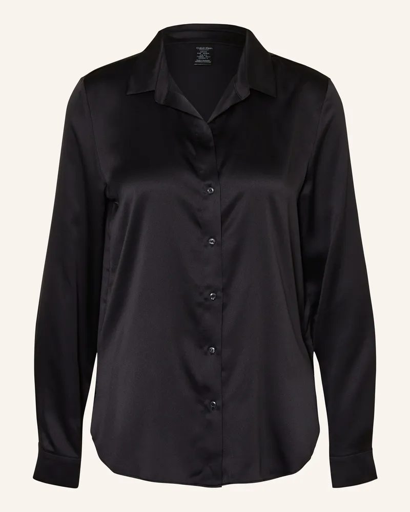 Calvin Klein Schlafshirt aus Satin Schwarz
