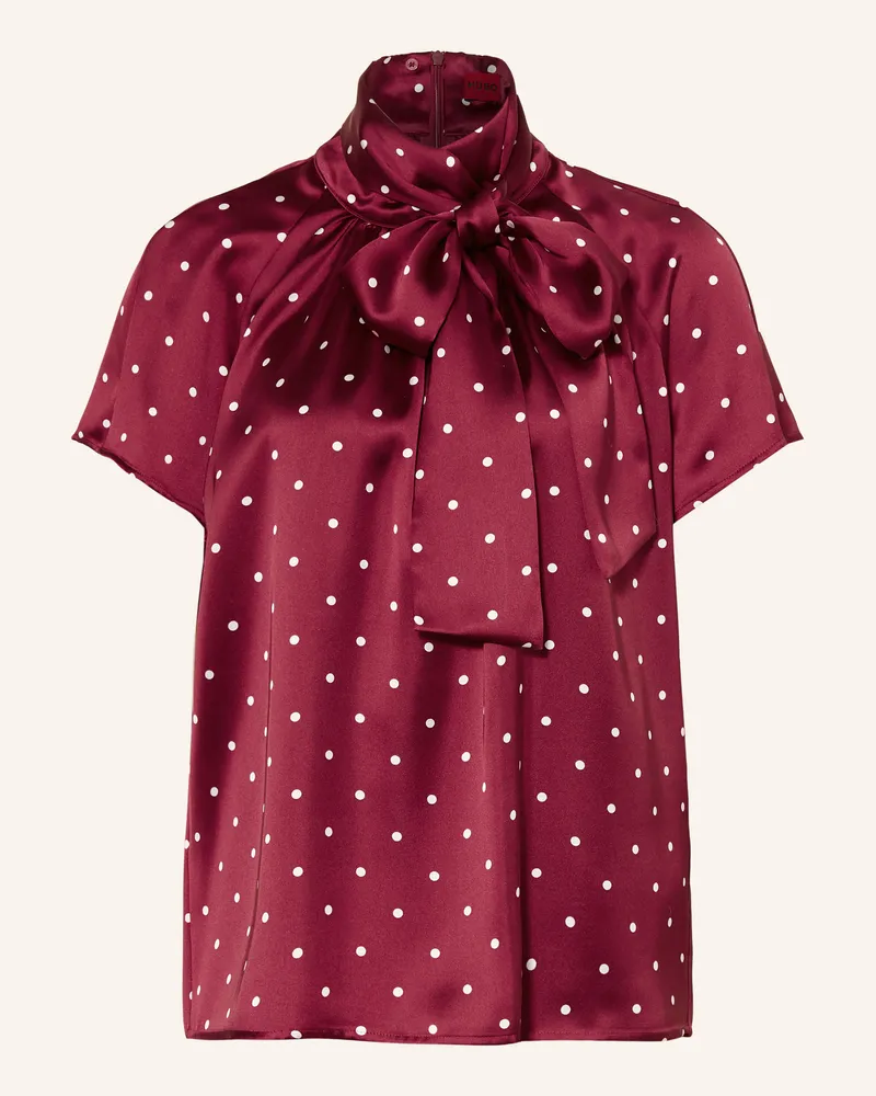 HUGO BOSS Blusenshirt Caena Aus Satin rot Dunkelrot
