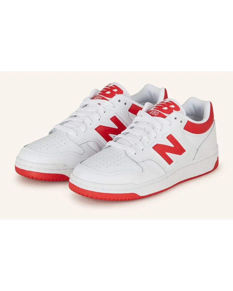 New Balance Sneaker 480 - WEISS/ ROT Weiss