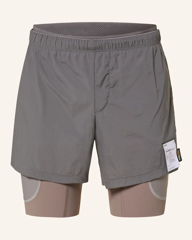 Satisfy 2-In-1-Laufshorts Techsilk™ Cordura® grau Grau