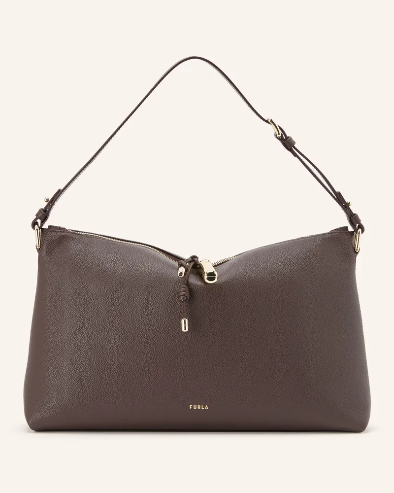 Furla Schultertasche Debby Medium braun Dunkelbraun
