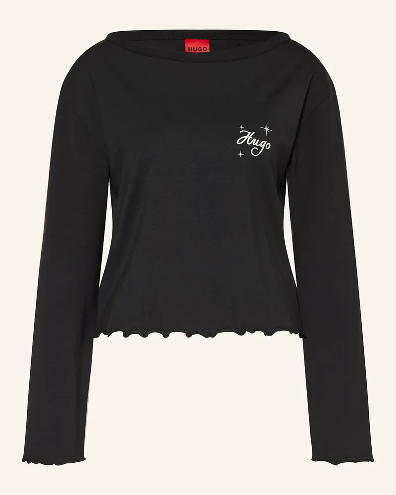 HUGO BOSS Schlafshirt Casual schwarz Schwarz