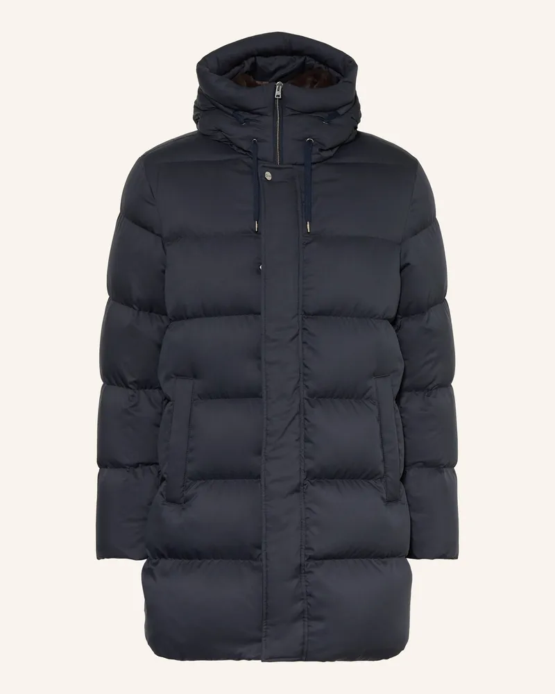 Herno Daunenjacke Mit Abnehmbarem Kunstfell blau Dunkelblau