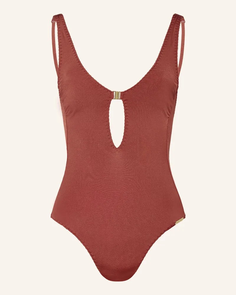 watercult Badeanzug CRAFTED ESSENTIALS mit Cut-out Dunkelrot