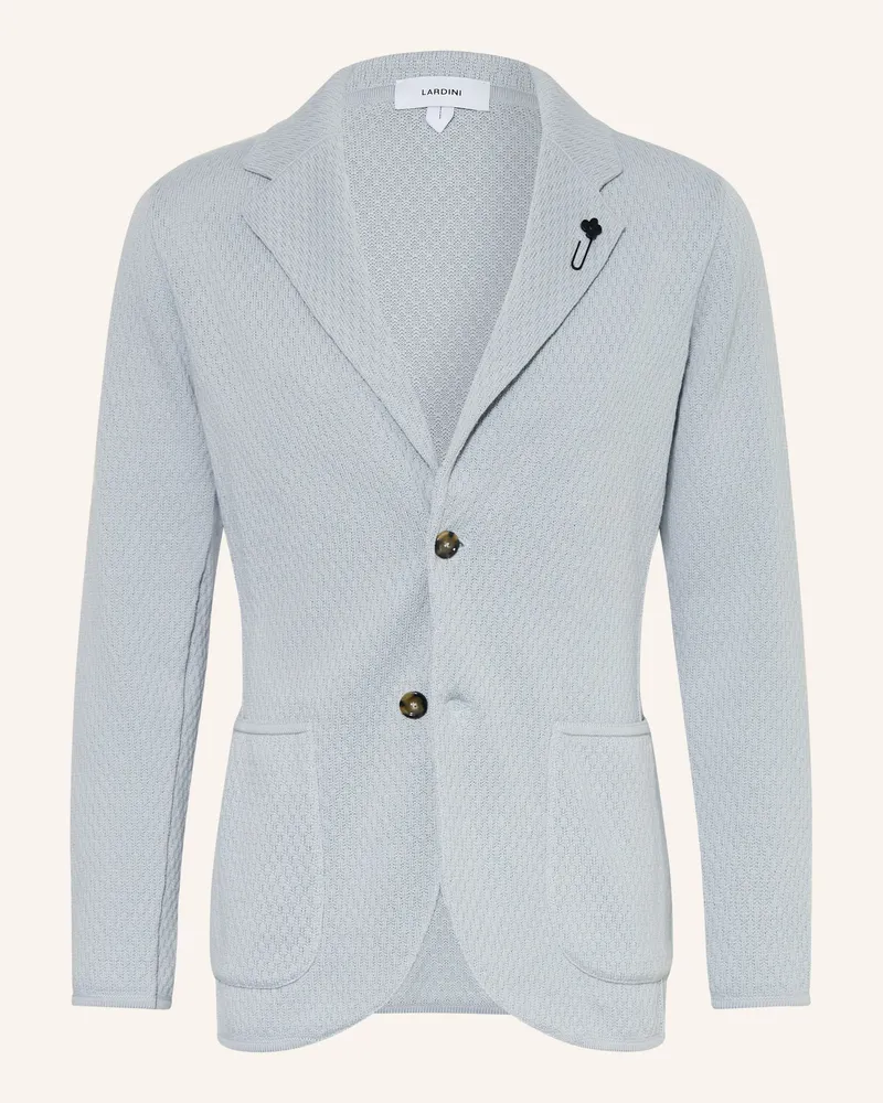 LARDINI Stricksakko Extra Slim Fit grau Blaugrau