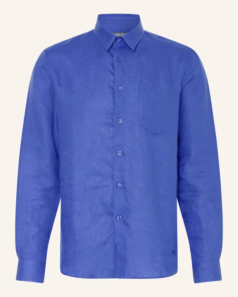Vilebrequin Leinenhemd Caroubis Comfort Fit blau Blau