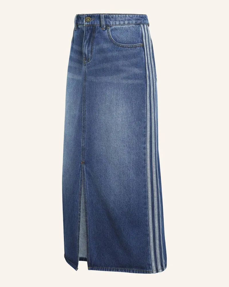 adidas 3-Streifen Jeans-Bleistiftrock blau Blau