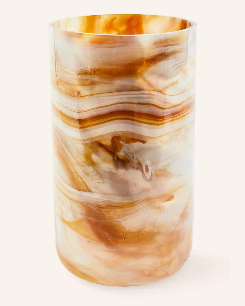 POLSPOTTEN Vase Marbled Glass Large beige Creme