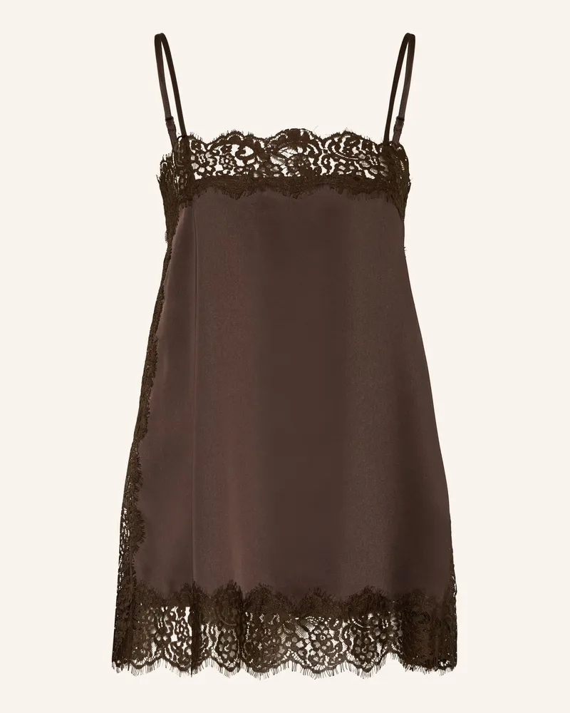 Darling Harbour Satintop Mit Spitze braun Dark