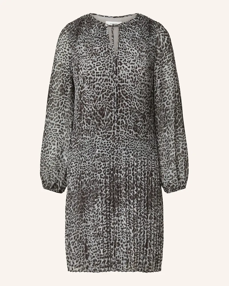 COMMA Plisseekleid Grau