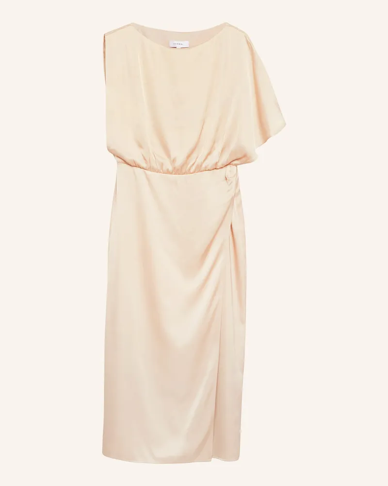 COMMA Satinkleid beige Ecru