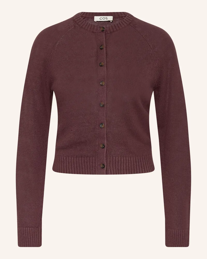 COS Strickjacke Aus Leinen rot Dunkelbraun