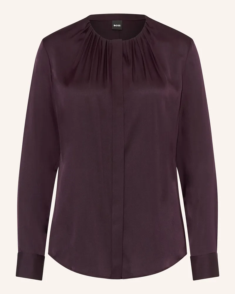 HUGO BOSS Seidenbluse Banorah rot Dunkellila