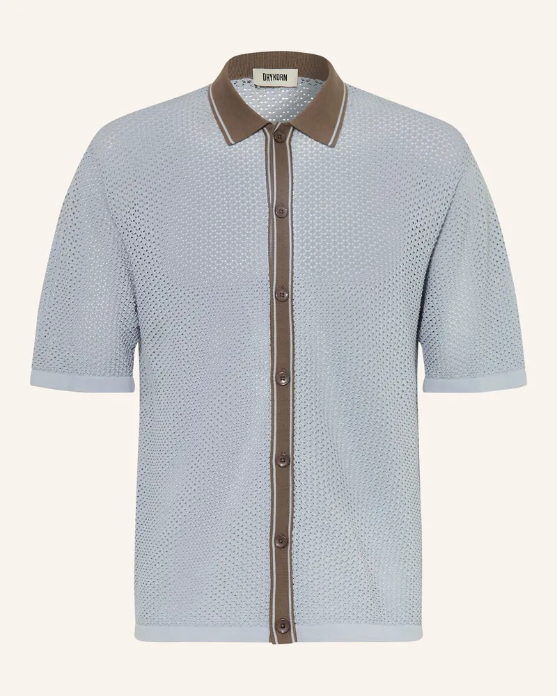 Drykorn Strickhemd Dantte Relaxed Fit blau Hellblau