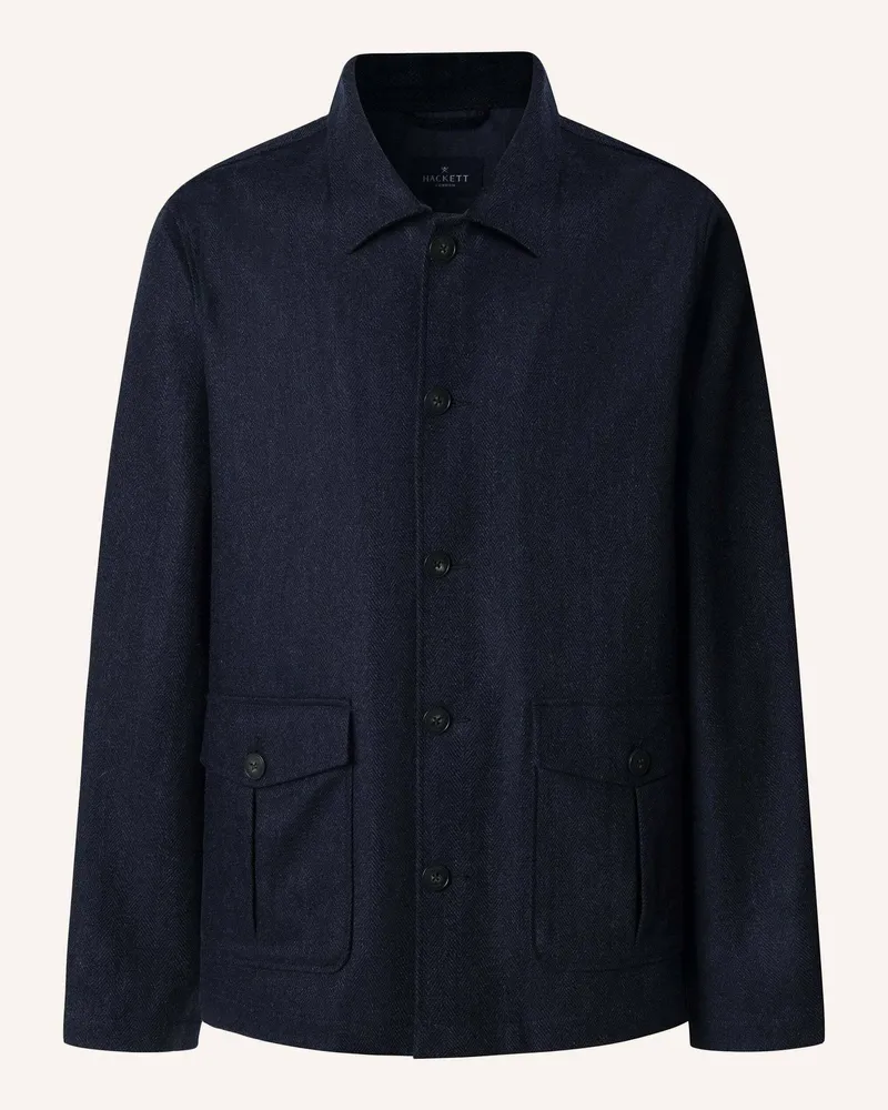 Hackett Fieldjacket HBONE FLAN OVERSHIRT Dunkelblau