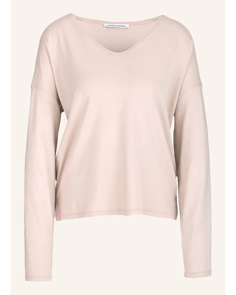 Trusted Handwork V-Neck 1/1-Sleeve T-Shirt Pink