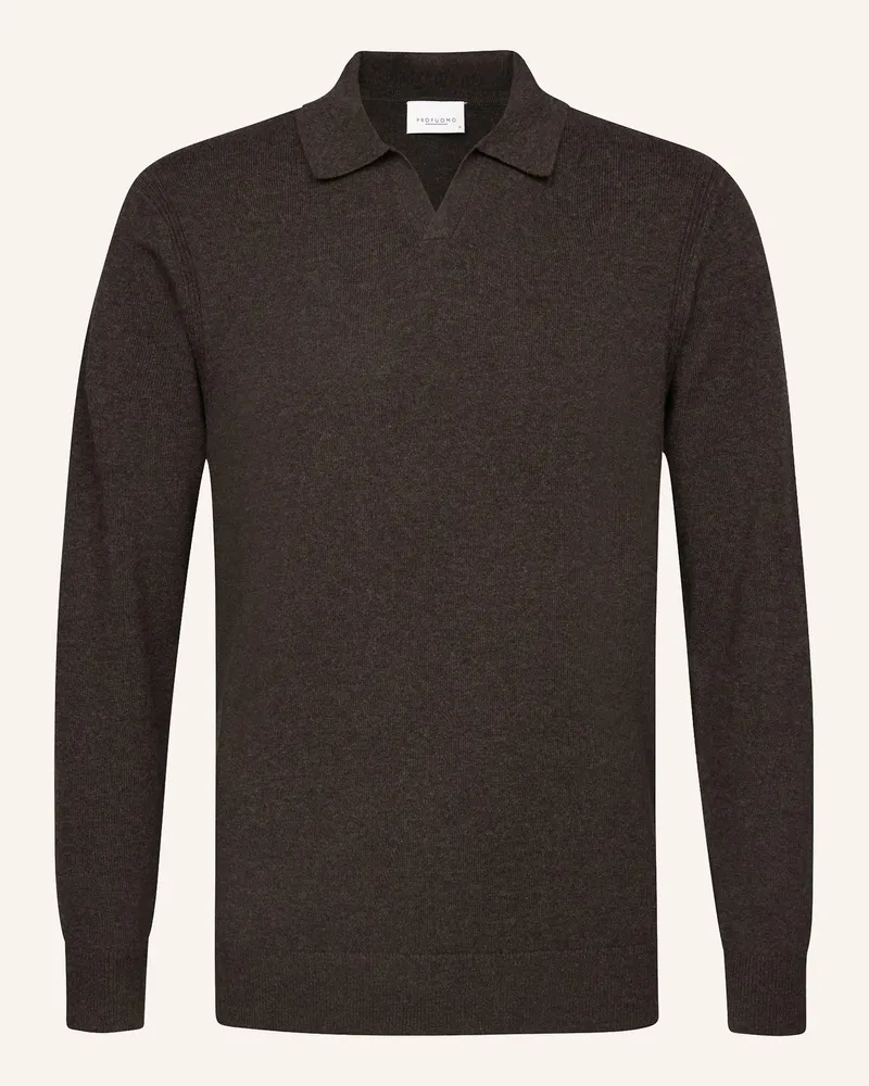 Profuomo Polo Langarm Braun