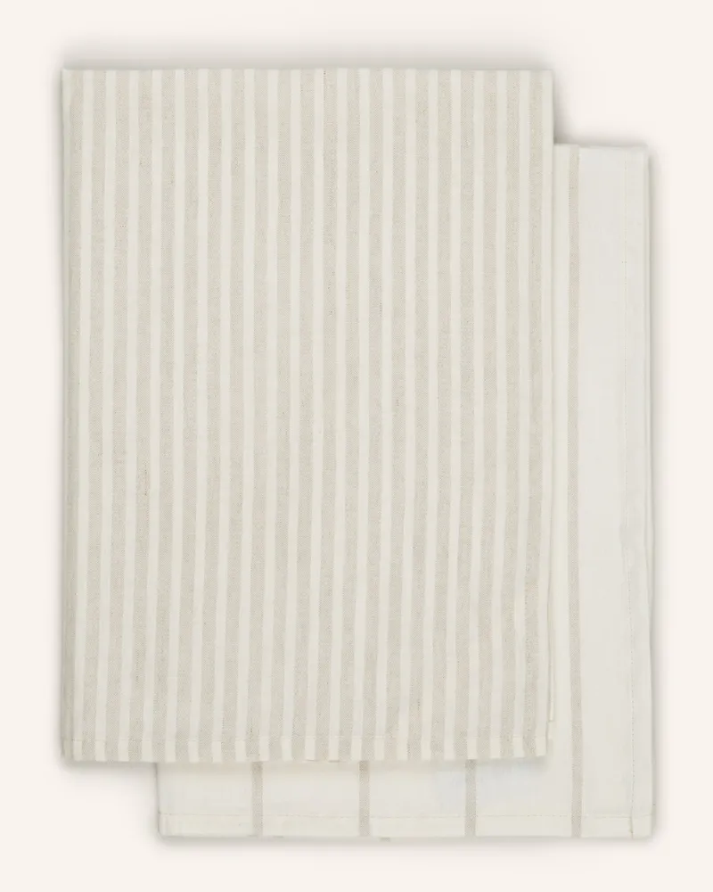 Pichler 2er-Set Geschirrtücher Corin Mit Leinen weiss Creme